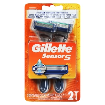 Gillette Rasoirs jetables 5 pour hommes, 2 unités 2 ea, 4,50 $/1ch