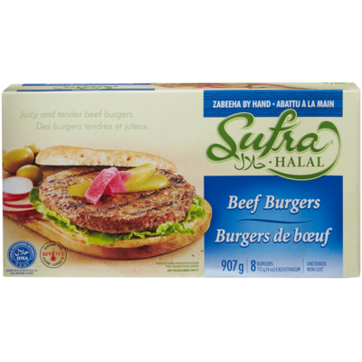 Sufra Halal Beef Burgers 907 g, $2.43/100g