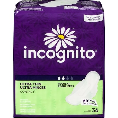 Incognito Pads, Ultra Thin Regular    36 ea, $0.19/1ea