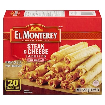 El Monterey Steak & Cheese Taquitos 595 g, $2.18/100g