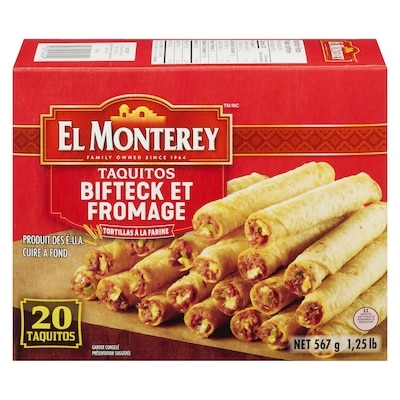 El Monterey Taquitos au steak et au fromage 595 g, 2,18 $/100g