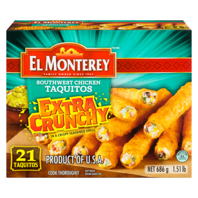 El Monterey Extra Crunchy Southwest Chicken Taquitos 684 g, $2.19/100g