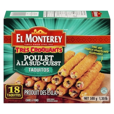 El Monterey Taquitos au poulet extra croustillants du sud-ouest 684 g, 2,05 $/100g