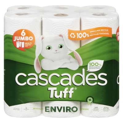Cascades Tuff Paper Towels Enviro Strong 2 Ply 6 ea, $1.83/1ea