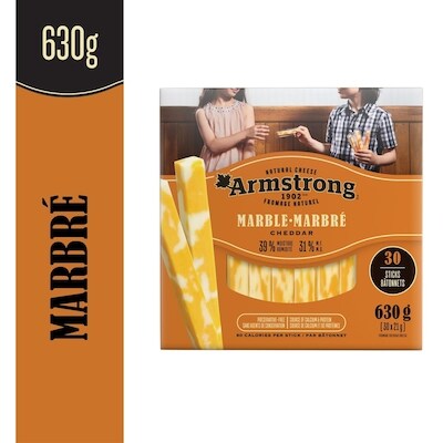 Armstrong Bâtonnets de cheddar marbré 630 g, 2,38 $/100g