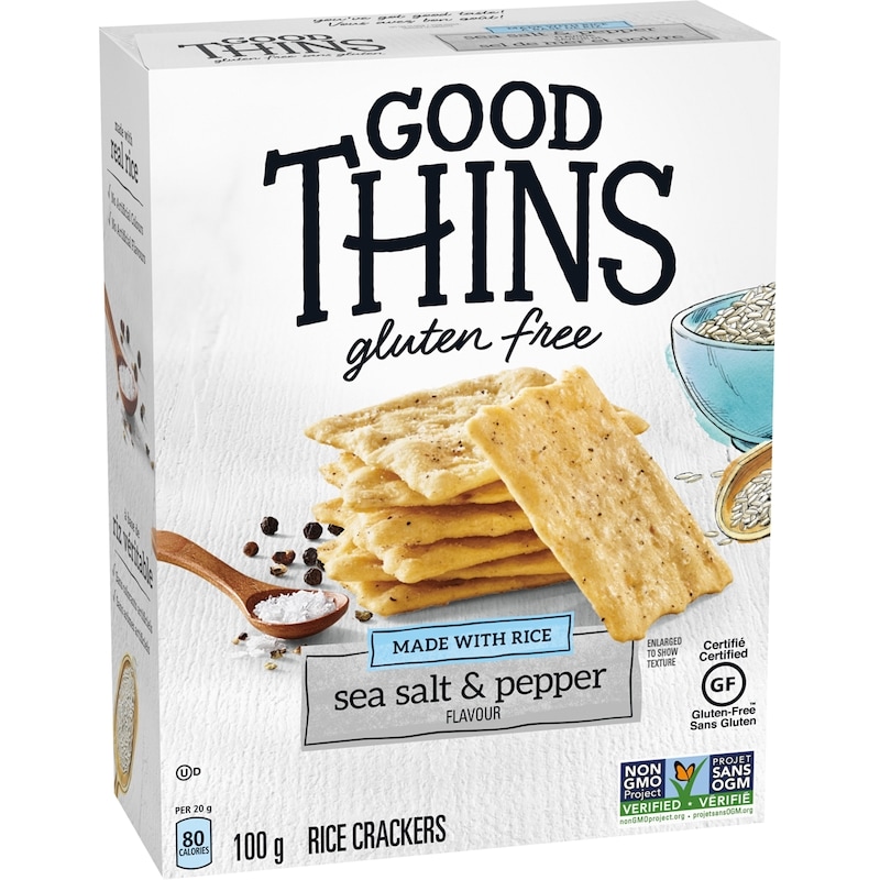Good Thins, Sea Salt & Pepper, Gluten Free Rice Crackers