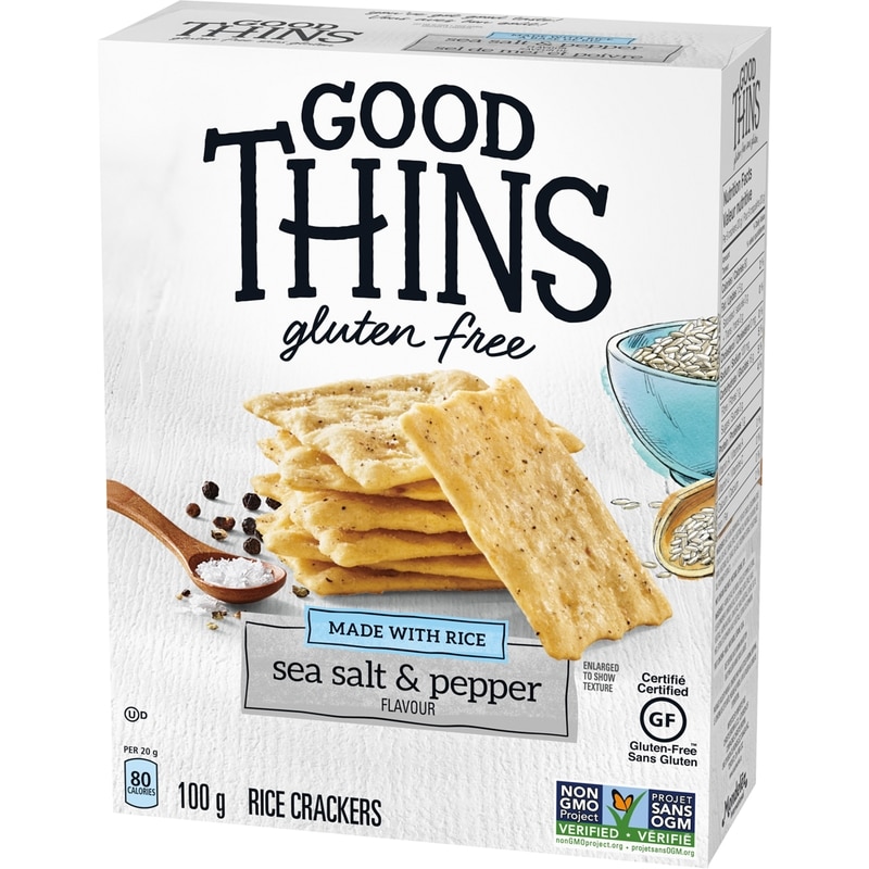 Good Thins, Sea Salt & Pepper, Gluten Free Rice Crackers