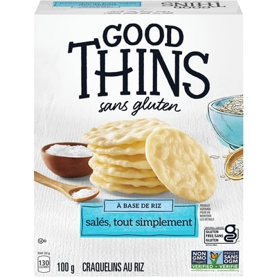 Christie Craquelins GOOD THINS Riz, salés tout simplement, cuits au four jusqu'à ce qu'ils soient parfaitement croustillants 100 g, 4,29 $/100g