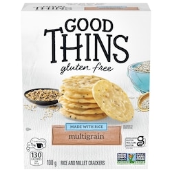 Christie Good Thins, Multigrain, Gluten Free Rice Crackers, light flavorful crunch 100 g, $3.00/100g