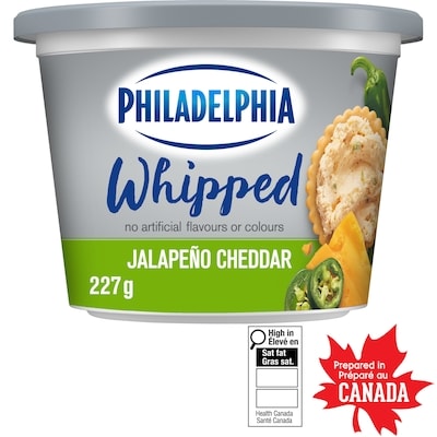 Philadelphia Whipped Jalapeno Cheddar Cream Cheese Product 227 g, $2.55/100g