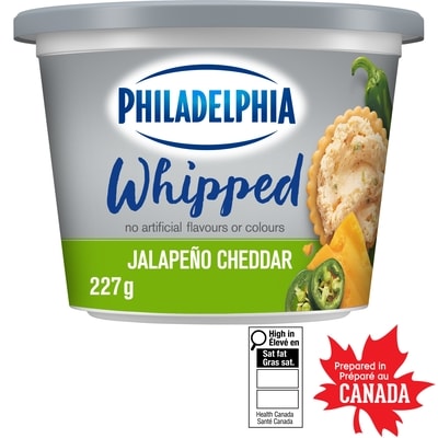 Philadelphia Produit de fromage à la crème Fouetté Jalapeno et Cheddar 227 g, 2,55 $/100g