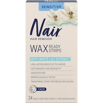 Nair Wax Ready Strips Face Lily Hair Remover 24ct 24 ea, $0.38/1ea