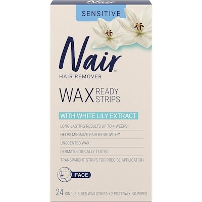 Nair Bandes de cire prêtes pour le visage 24ct 24 ea, 0,48 $/1ch
