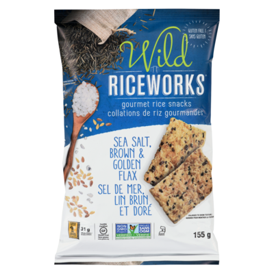 RiceWorks Rice Snacks, Sea Salt, Brown & Golden Flax 155 g, $2.90/100g
