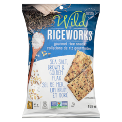 RiceWorks Rice Snacks, Sea Salt, Brown & Golden Flax 155 g, $3.86/100g