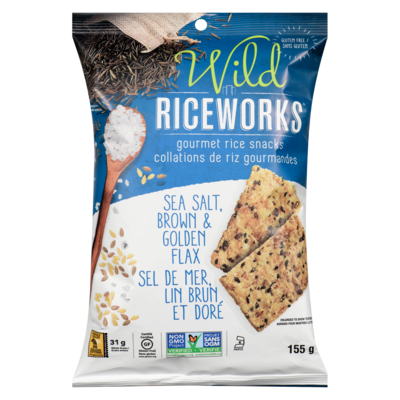 RiceWorks Rice Snacks, Sea Salt, Brown & Golden Flax 155 g, $2.90/100g