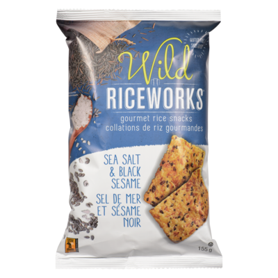 Riceworks Snacks de riz sel de mer, lin brun et doré 155 g, 2,90 $/100g