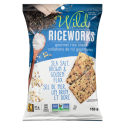 Riceworks Snacks de riz sel de mer, lin brun et doré 155 g, 2,90 $/100g