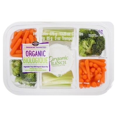 Snacking Favorites Plateau de Crudités avec Trempette Biologique Ranch