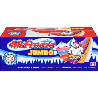 Mr Freeze Jumbo Freeze Pops, 60-Pack 60x150.0 ml, $0.22/100ml