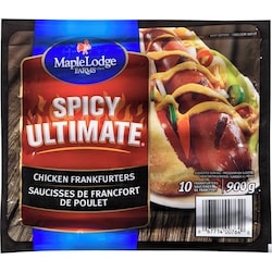 Maple Lodge Farms Saucisses de Francfort de poulet Spicy Ultimate 900 g, 0,94 $/100g