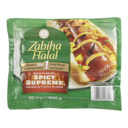 Zabiha Halal Saucisses fumées au poulet suprême épicé 900 g, 0,78 $/100g