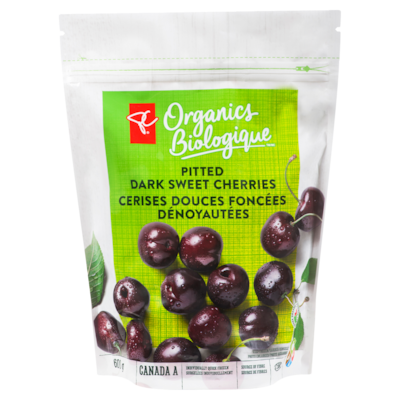 PC Biologique Cerises Douces Foncées Dénoyautées 600 g, 1,42 $/100g