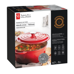 President's Choice Enameled Cast Iron Dutch Oven 5 Quart, Red 1 ea, $76.00/1ea
