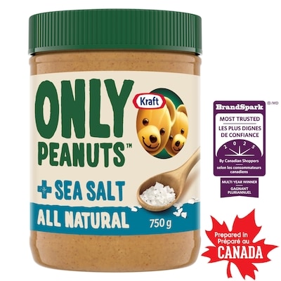 Kraft Beurre d'arachide juste des arachides au sel de mer, pot 750 g, 1,00 $/100g