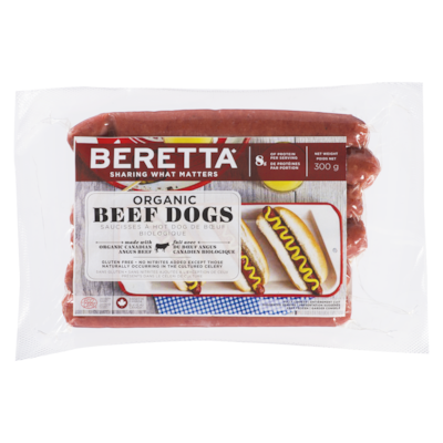 Beretta Organic Beef Dogs 300 g, $4.33/100g