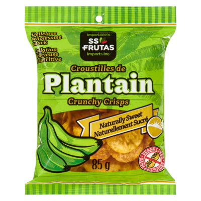 SS Frutas Croustilles plantain naturellement sucrées 85 g, 2,58 $/100g