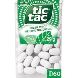 Tic Tac Menthe, Menthe fraîche, 60 pilule par paquet, lot de 12  12x29.0 g, 5,46 $/100g