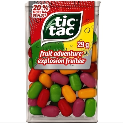 Tic Tac Menthes, Explosion fruitée, Bonbons à la menthe, 60 pilule 29 g, 9,62 $/100g