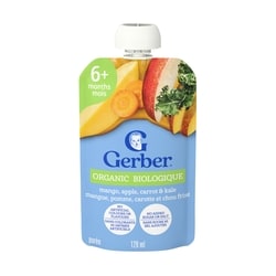 Nestlé Gerber Organic Pure, Mango Apple Carrot Kale, Baby Food 128 ml, $1.55/100ml