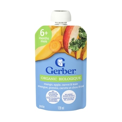 Nestlé Gerber Organic Pure, Mango Apple Carrot Kale, Baby Food 128 ml, $1.48/100ml