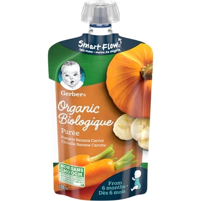Nestlé Gerber Organic Purée, Pumpkin Banana Carrot, Baby Food 128 ml, $1.95/100ml
