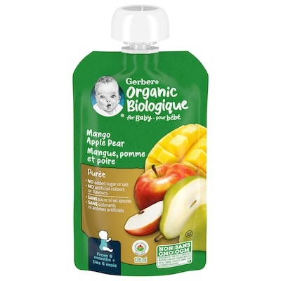 Nestlé Organic Pure, Mango Apple Pear, Baby Food 128 ml, $1.95/100ml