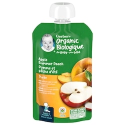 Nestlé Gerber Purée Biologique Pomme Pêche, Aliment Pour Bébé 128 ml, 1,55 $/100ml