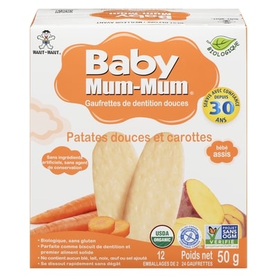 Hot Kid Biscottes pour bébé au riz, patate douce et carotte 50 g, 6,58 $/100g