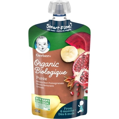 Nestlé Gerber Organic Purée, Banana Beet Pomegranate, Baby Food 128 ml, $1.95/100ml