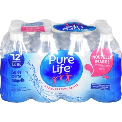 Pure Life Eau de source naturelle  12x330.0 ml, 0,10 $/100ml