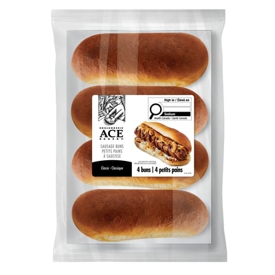 Boulangerie ACE Petits pains à saucisse gourmets 340 g, 1,47 $/100g