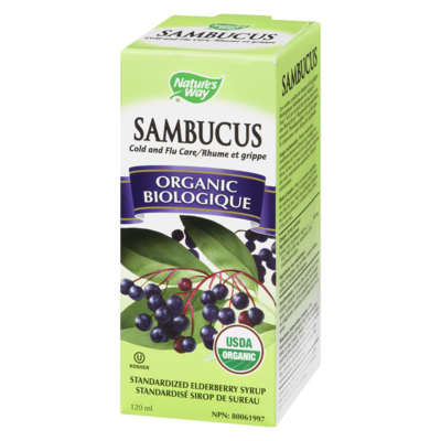 Sambucus, Cold and Flu Care Standardized Elderberry Organic 120ml Syrup