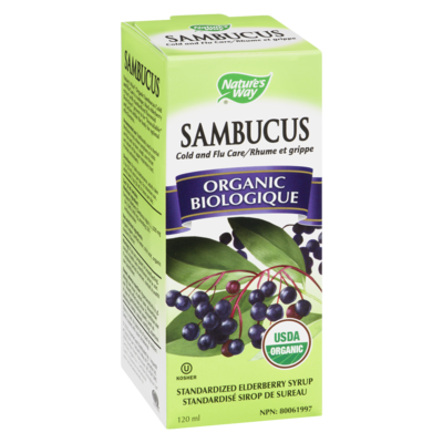 Sambucus, Cold and Flu Care Standardized Elderberry Organic 120ml Syrup
