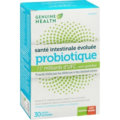 santé intestinale évoluée probiotique, 15 milliards d'UFC, 15 souches multiples, capsules végétaliennes à libération retardée