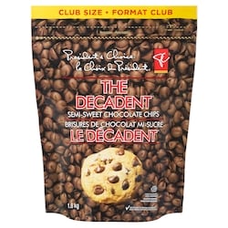 President's Choice The Decadent Semi-Sweet Chocolate Chips 1.8 kg, $1.28/100g