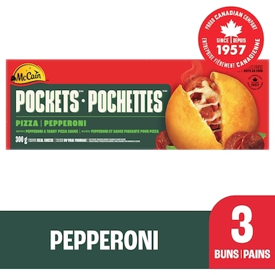 McCain Pizza Pockets® Pepperoni 300 g, $1.86/100g