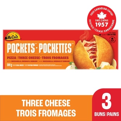 McCain Pizza Pockets® Three Cheese 300 g, $1.86/100g