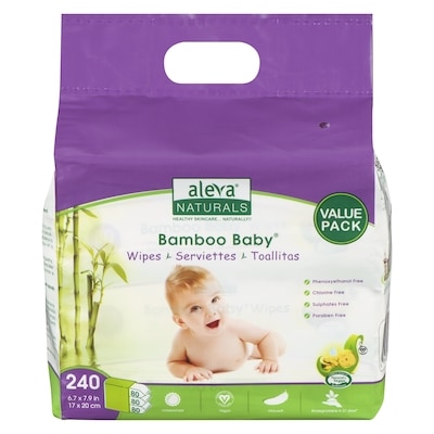 Aleva Naturals Bamboo Baby Wipes 240 ea, $0.06/1ea