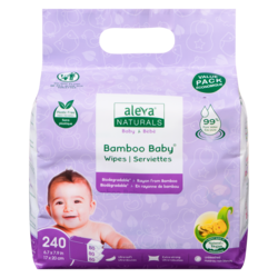 Aleva Naturals Lingettes de bambou pour bébé 240 ea, 0,06 $/1ch